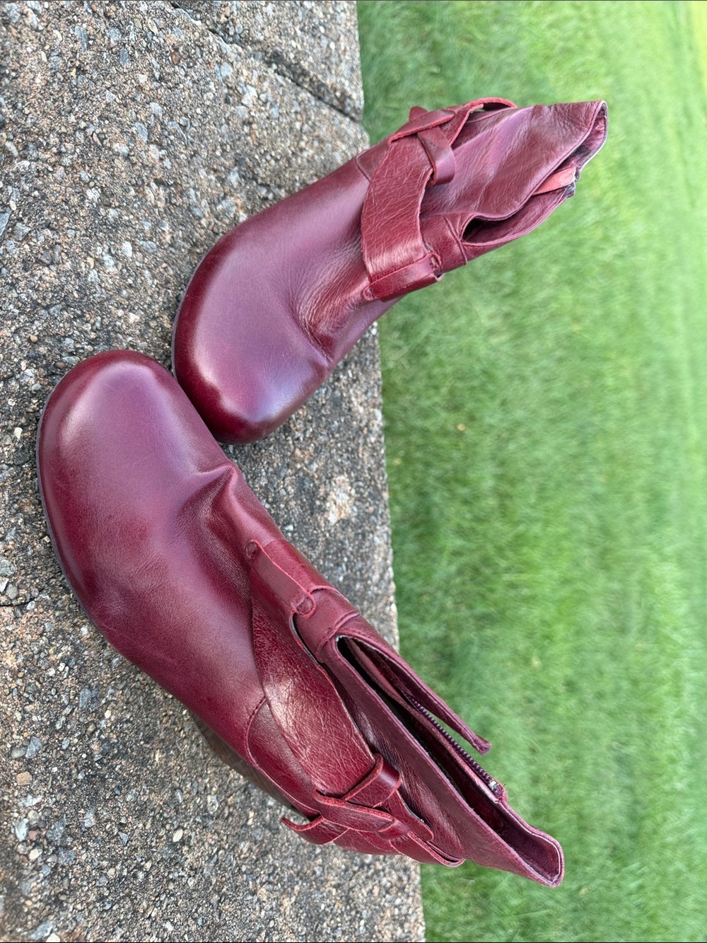 Miz Mooz Women's Leather Ankle Boots in Wine